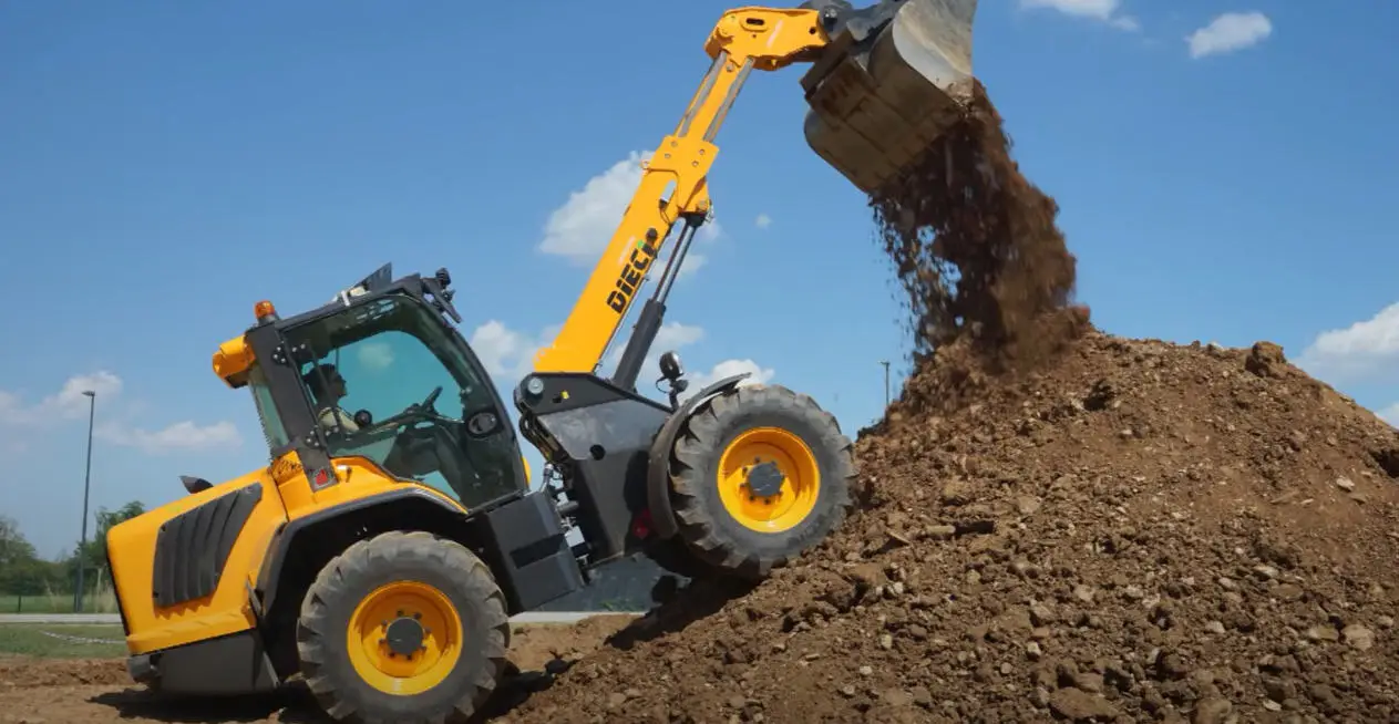 Dieci ładowarka kołowa podczas pracy